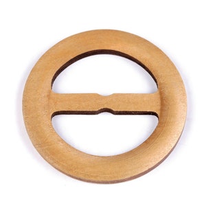 Wooden clips / buckles for clothes and macramé Ø60 mm Clair / clear