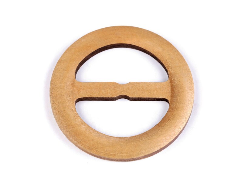 Wooden clips / buckles for clothes and macramé Ø60 mm Clair / clear