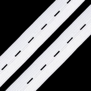 3M Fascia elastica con asole 20 mm / Nero, bianco / Elastico traforato per bottoni