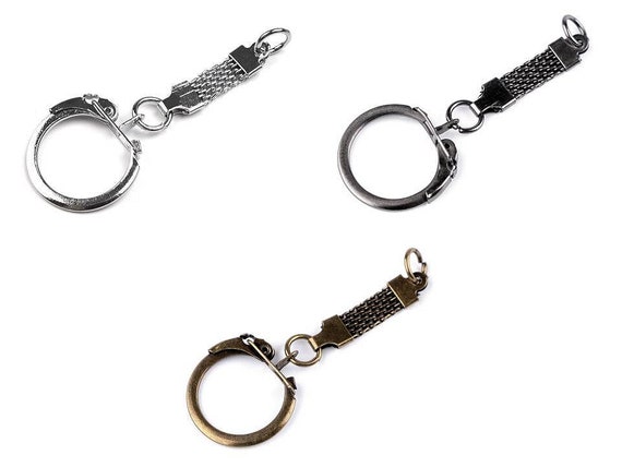 5 Metal Key Rings With Chain and Buckle / Key Ring Buckle, Metal