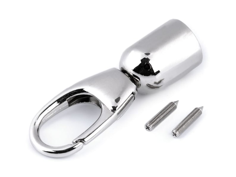 May include: Silver swivel hook with a round, smooth cap. Two silver screws are included.