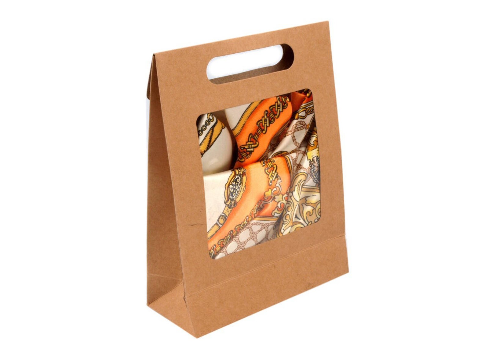 Natural Paper Bag With Clear Window and Handle 21cm / Etsy Australia