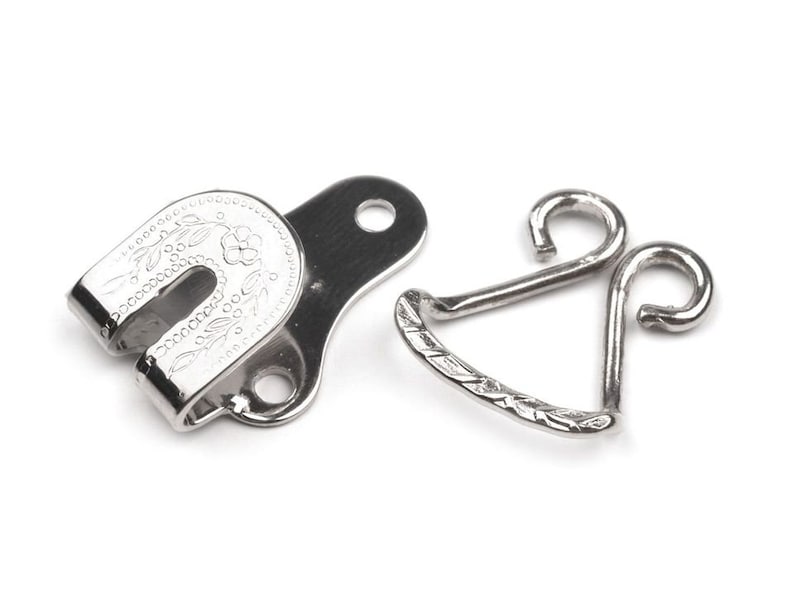 4 metal hooks 18x25mm / silver or bronze / metal clip, hook clasp, snap clasp, sewing clasp, hook and loop fastener image 6