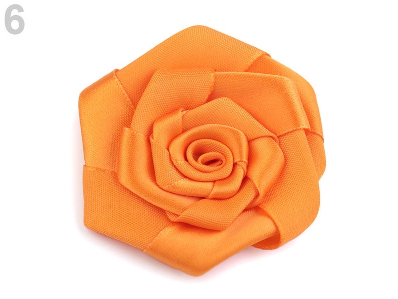 3 Satin Roses Ø70 mm / wedding corsage flower, wedding fabric flower, ribbon rosette flowers, flower decoration, fabric flower embellishment image 9