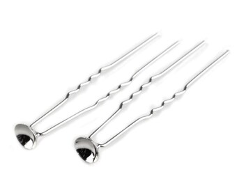6 DIY Hair Pins with Pad Ø8 mm