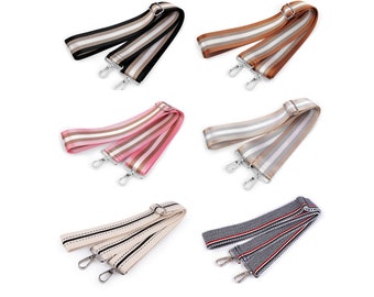 Bag strap with carabiners 79/142 cm / multicolor striped bag strap, bag strap, bag handle