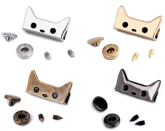 3 dekorative Schnallen Katze für Geldbeutel oder Geldbeutel / Dekorativer Druck für Lederwaren / Anlegen von Taschen, Schließe