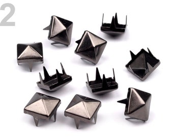 【ラスト1点】A&G Stud Pyramid Pierce 50 Silver Pyramid Studs 7mm / Silver Spikes Domes for Punk