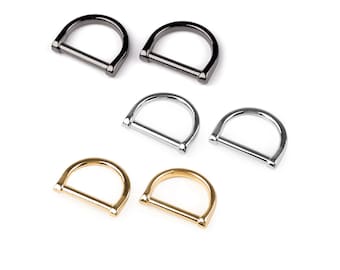 4 metal stirrup loops 25mm, half ring loops D shape