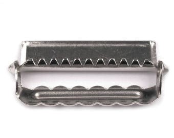 4 Boucles de sangle ajustable / 20, 24, 30, 36mm / metal argent / Boucle coulissante de serrage pour réglage sangle