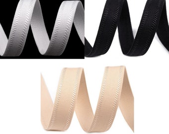 3M Galon élastique 12mm pour lingerie / argent or noir / élastique pour bretelles, bretelles élastiques, bretelles lingerie