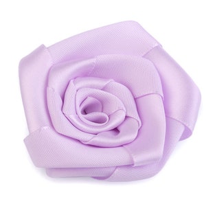 3 Satin Roses Ø70 mm / wedding corsage flower, wedding fabric flower, ribbon rosette flowers, flower decoration, fabric flower embellishment image 7