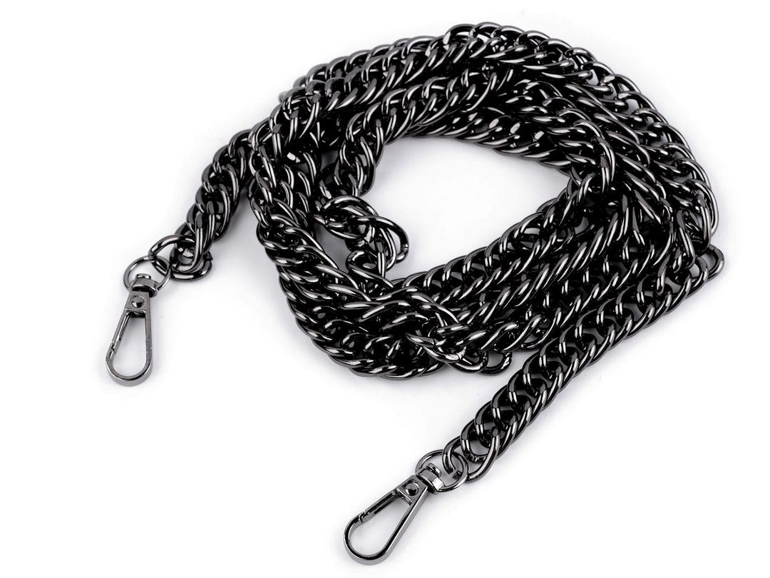 Bag Handle Chain With Snap Hooks 120 Cm, Rose Gold or Blackened Silver ...