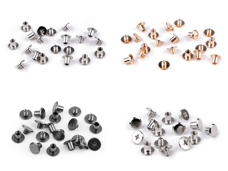 10 Saddle rivets Ø10 mm silver nickel or pink gold, metal rivet for bags image 3