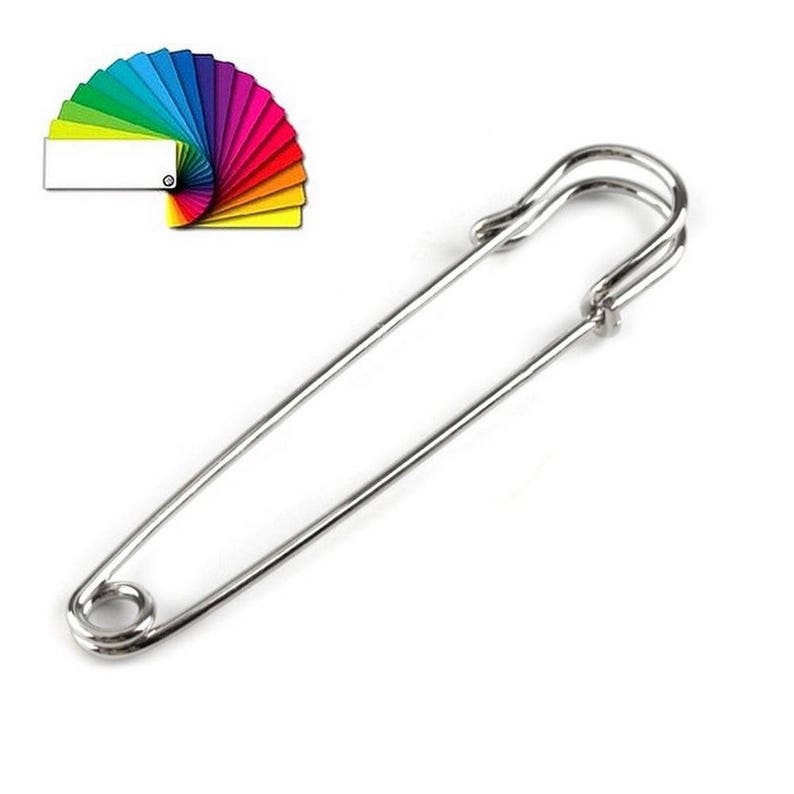2 Oversized Safety Pins 13x75mm Silver Or Gold Safety Pin Etsy