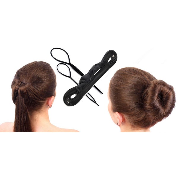 Create bun and ponytail / Easy hair styling accessories, magic bun accessory, ponytail tool