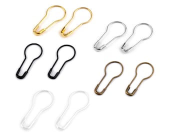 100 Safety Pins pear shaped 2cm / Silver, Gold, Bronze, White, Black / Safety Pin, Pin Pin, Pin for Labeling