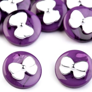 10 boutons avec noeud 18mm / Nombreux coloris / Boutons marbrés en plastique, boucle au dos, motif noeud image 5