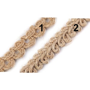 3M Galon tressé jute soutache 11mm / corde jute naturelle tressée, soutache corde, décoration mariage rustique, tresse corde jute