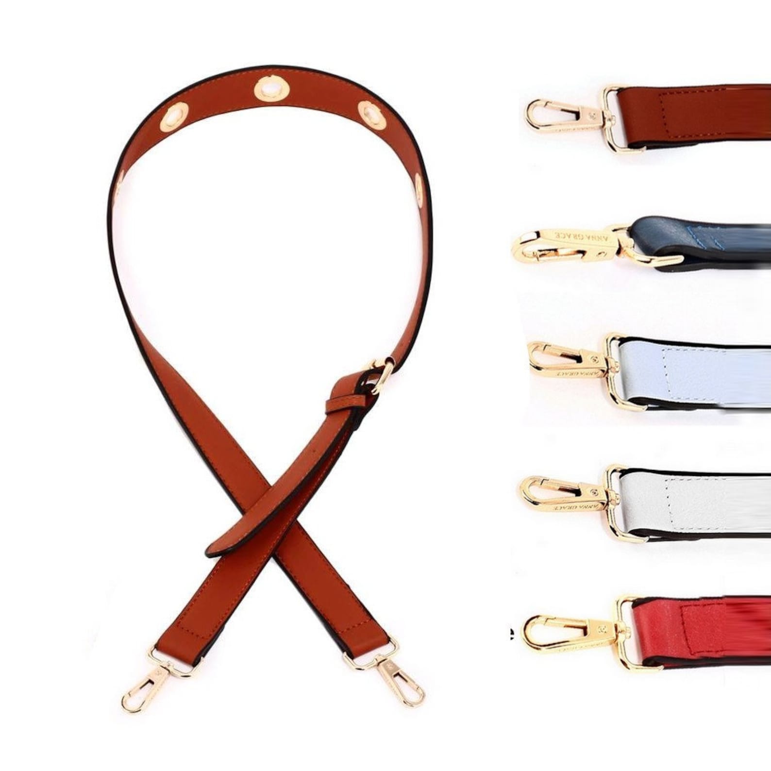 Eco Leather Bag Shoulder Strap With Carabiners/ Many Colors / Etsy
