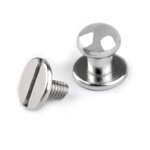 2 cierres de bola con 4-7 mm / tornillos de plata, bronce / cierre de cartera, cierre de moneda, cartera, pequeños artículos de cuero