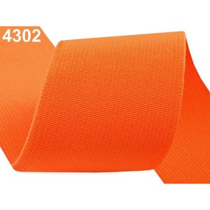 Gummiband 50mm / viele Farben / weites Flachgummiband, elastischer Bund, Stretch-Lycra-Stretch, Gummiband Orange 4302