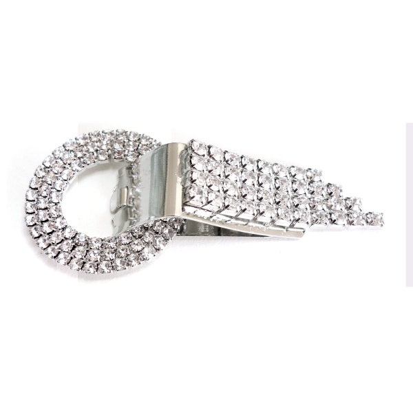 Rhinestone Crystal Adornment / Crystal clip closure / hook clip rhinestone buckle, metal clip, hook clasp, clip clasp, crystal button