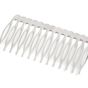 2 Silver metal comb / side comb, creation of hairdressing accessories, fools, fascinators, metal comb, comb to decorate image 1