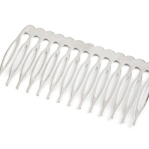 2 pettini in metallo argentato / pettine laterale, creazione di accessori per parrucchieri, pazzi, affascinanti, pettine in metallo