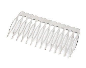 2 Silver metal comb   / side comb, creation of hairdressing accessories, fools, fascinators, metal comb, comb to decorate