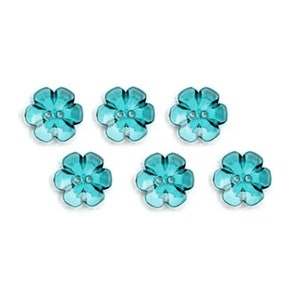 10 boutons cristal fleurs transparents 13mm / Nombreux coloris / Boutons fleurs en plastique transparent, boutons fantaisie, boutons fille image 5