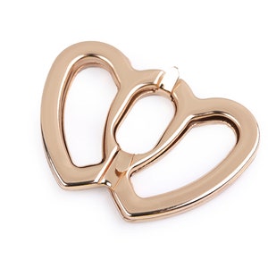 Chiusura per borsa girevole a forma di cuore in metallo oro rosa immagine 8