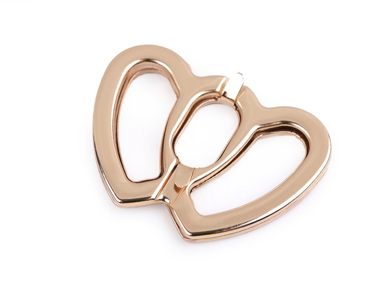 Chiusura per borsa girevole a forma di cuore in metallo oro rosa immagine 8
