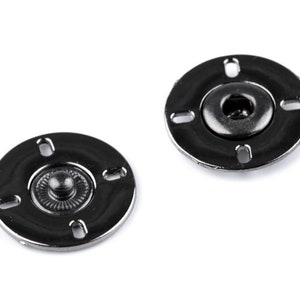 2 bottoni automatici moderni, metallo nero, cucito da 21 mm / bottone a pressione, bottoni da cucire Black nickel