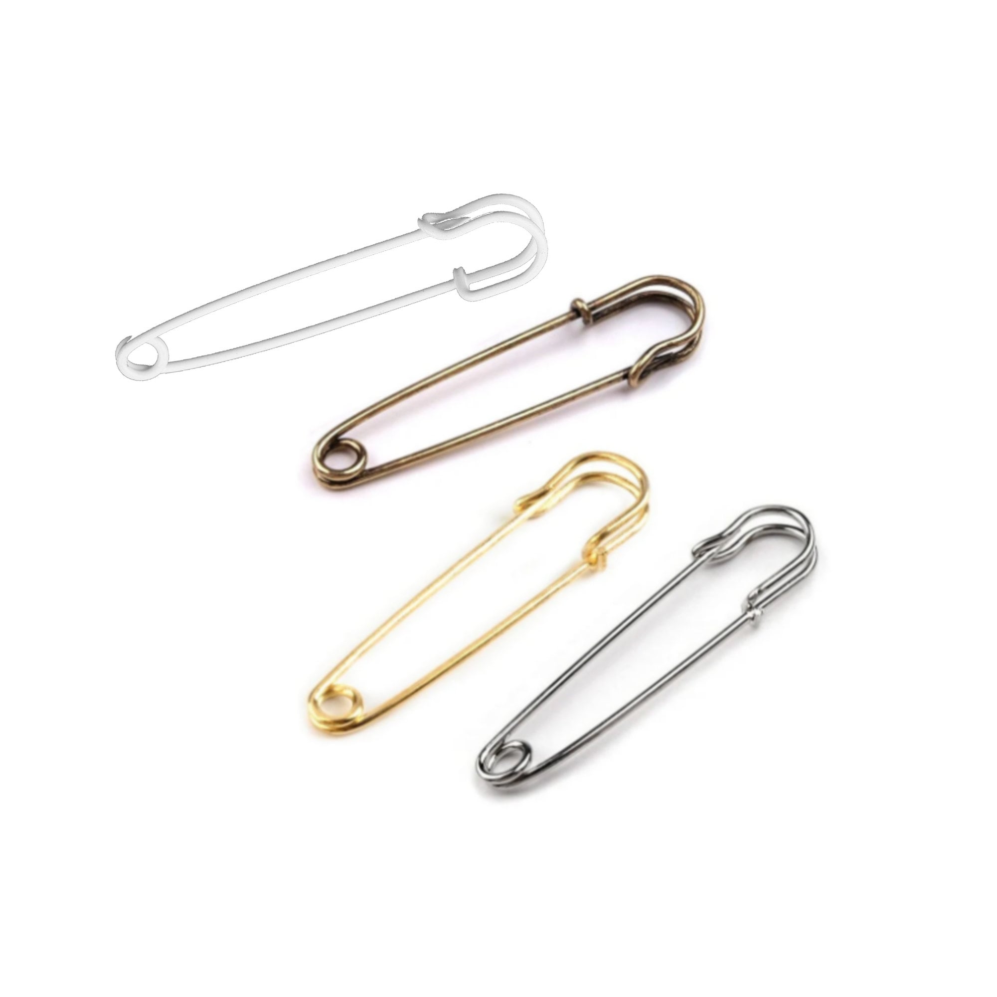2 Oversized Safety Pins 13x75mm / Silver or Gold / Safety Pin, Pin