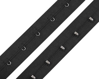 Hook and Eye Tape PES width 25mm one-row / White, black, ivory / Band 25mm metal staples corset, strapless, sheath Waist