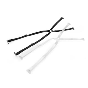 Adjustable crossed bra straps, swimsuit, strappy dress / black, white image 1