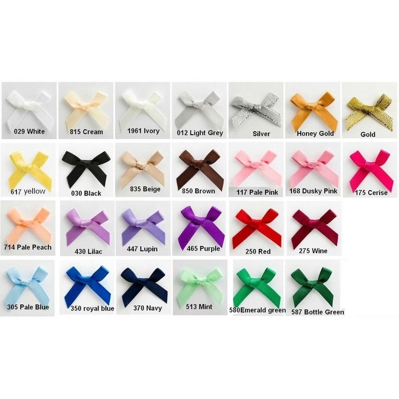 25/50/100 Mini satin bows / Many colors / satin ribbon bows, baby bows, children's bows, mini bows, Petit Bateau bows zdjęcie 2