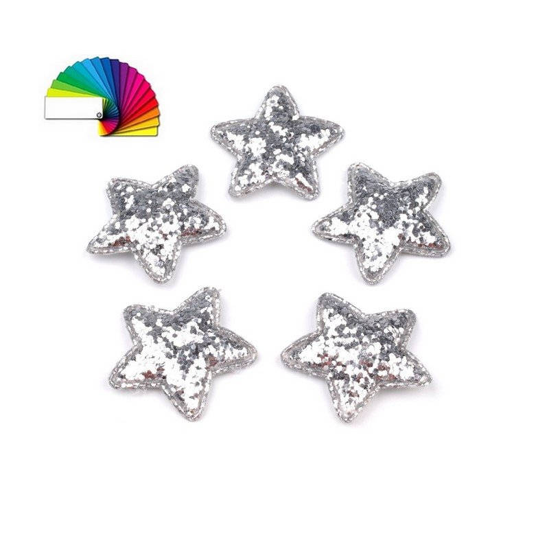 10 Étoiles Paillettes 35mm/Nombreux Coloris Patch avec Sequins Paillettes, Décorations à Coudre ou C