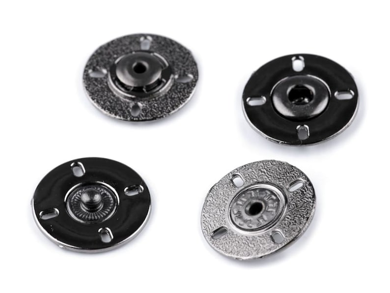 2 bottoni automatici moderni, metallo nero, cucito da 21 mm / bottone a pressione, bottoni da cucire immagine 4