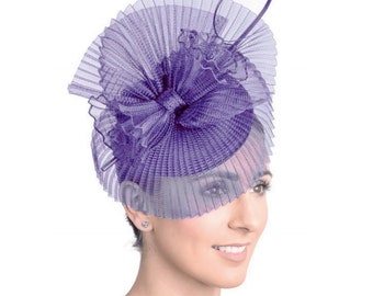 Bibi mariage fleur violet / Chapeau mariage, accessoire de coiffure mariage