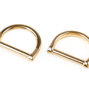 4 metal stirrup loops 25mm, half ring loops D shape Gold