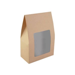 3 bolsas de regalo con ventana de cristal de 16x23 cm / bolsa de regalo con abertura, caja de regalo de cartón kraft, regalo de navidad