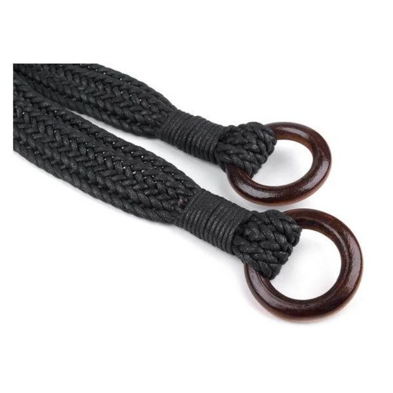 2 Handles of Braided Rope Bag With Macramé / Ivory Style Etsy