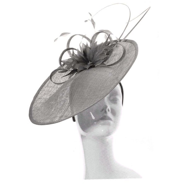 Bibi mariage fleur gris ou vert,  Chapeau mariage, accessoire de coiffure mariage