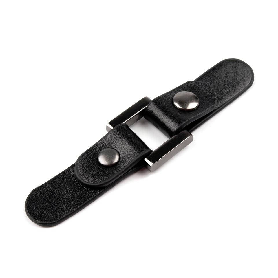 Bag Snaps With Eko Leather Tabs  black / Bag buckle, fastener hook and loop for garment or leather goods