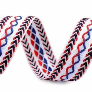 3M treccia modello di tessuto 25 millimetri Indian / nastro etnico, nastro piega, nastri tessuti, bande nastro colorato, nastro jacquard