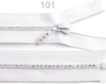 Rhinestone zipper 50-55-60-65-70cm / Many colors / Decorative zipper closure, crystal zipper, decorated zipper