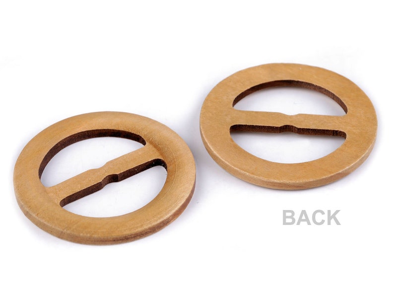 Wooden clips / buckles for clothes and macramé Ø60 mm image 2