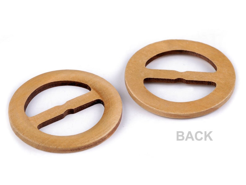 Clips / Boucles en bois pour vêtements et macramé Ø60 mm zdjęcie 2